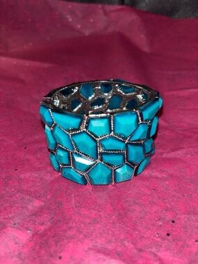 Turquoise Mosaic Stretch Bracelet - Women's Jewelry